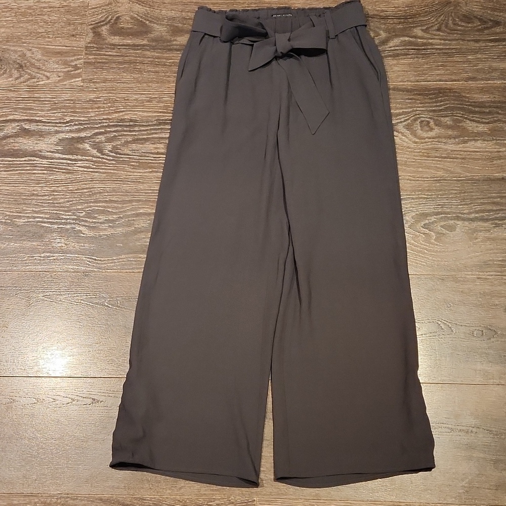 ❤️ EILEEN FISHER SILK GEORGETTE CREPE HIGH RISE WIDE LEG PLEATED CROPPED PANTS